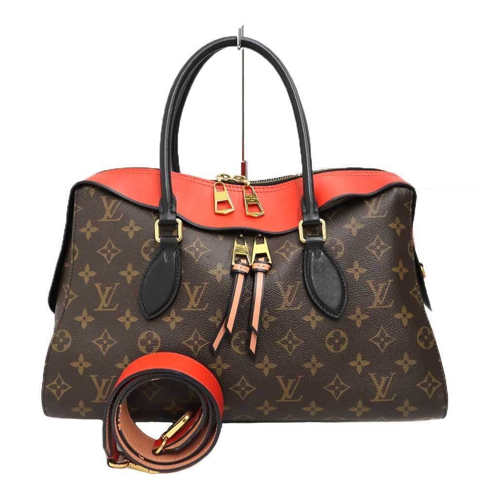 Louis Vuitton Tuileries Bag Leather Brown Red Black